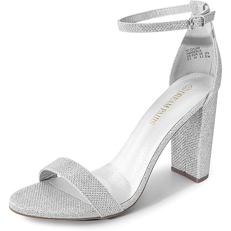 XOXO Women's Hi-Chunk Glitter Platform Block Heel Pump Sandals