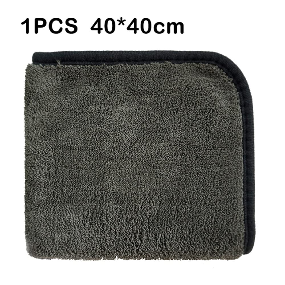 Toalla de Lavado de Autos 1200GSM Toalla de Microfibra Toalla de Detalles de Autos Paño de Limpieza de la casa Herramienta de Pulido de Secado de Autos Toallas de Lavado para Cocina 40 * 40/60 cm,
