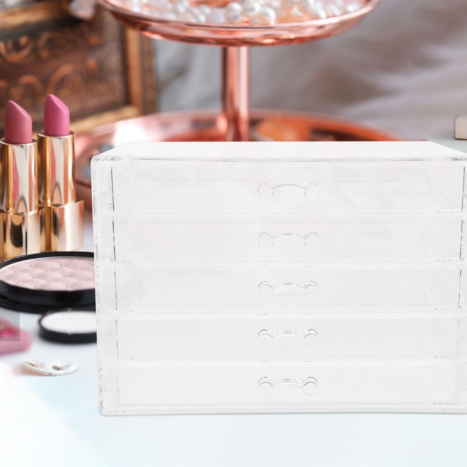 Organizador de Joyas Acrílico para Maquillaje Accesorios Lipsticks Pinceles y Bisutería para Escritorio Tocador o Baño
