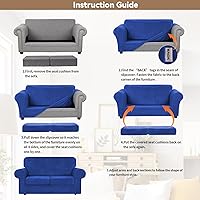 Vista 233 de WEERRW Fundas de terciopelo para sofá de 2 cojines, fundas de sofá de felpa de terciopelo de lujo de alta elasticidad, con parte inferior elástica