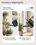 Bamworld Watering Can Indoor Plants 1 Gallon Galvanized Steel Watering Can Long Spout Water Can for Indoor Outdoor Garden Plants Watering(Green)