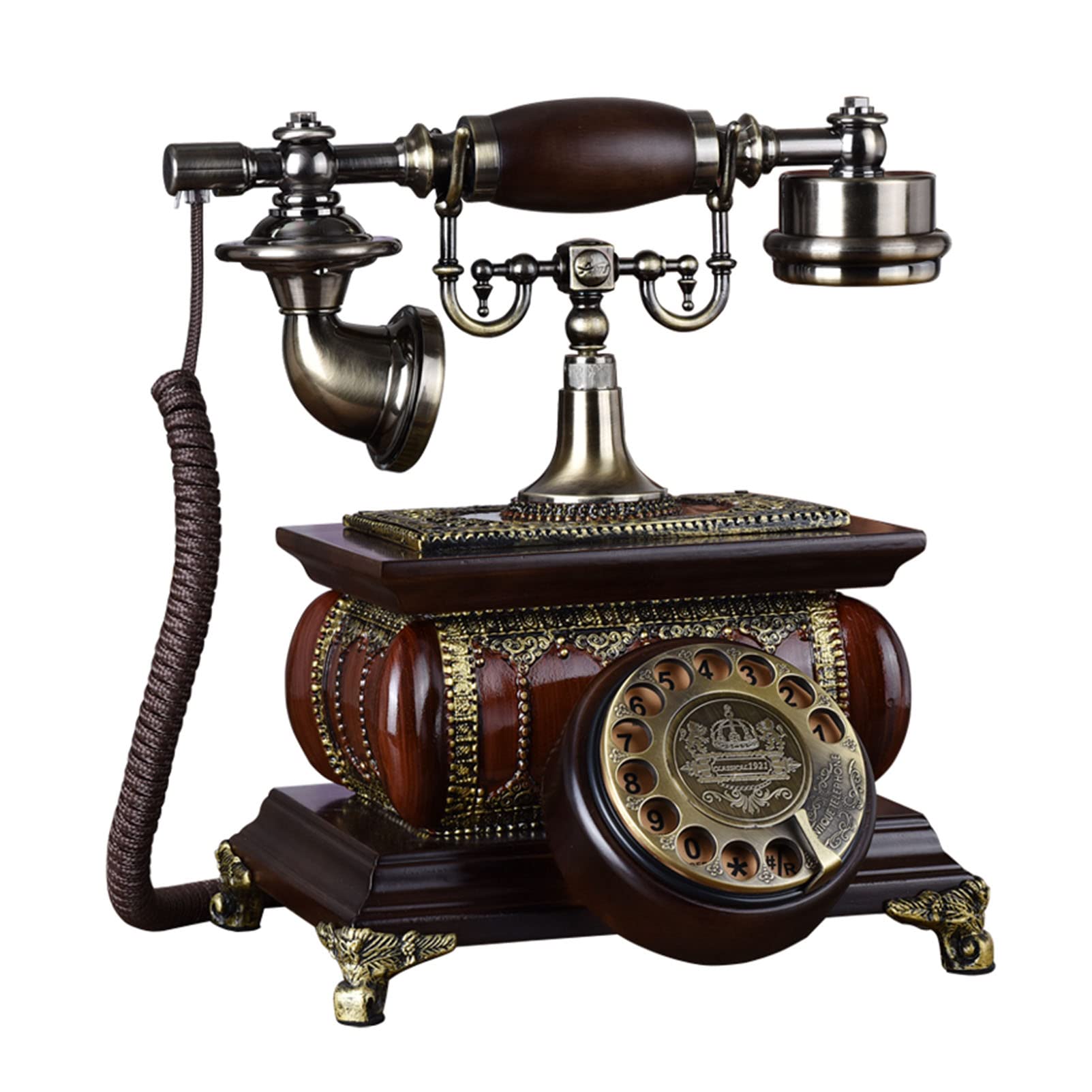 Téléphone rétro pour la maison au cadran vintage et cordon authentique