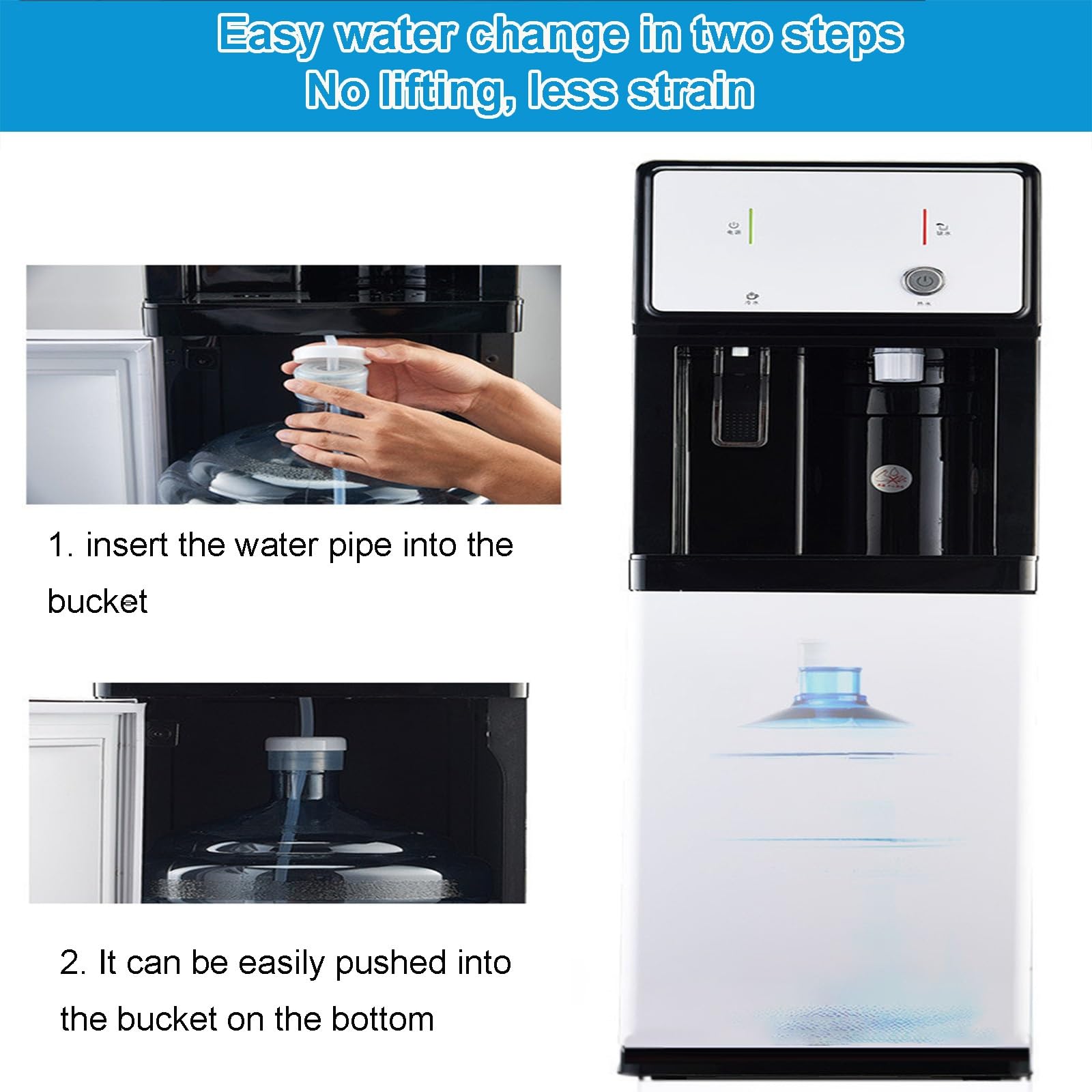 Etage Debout Fontaine À Eau, Distributeur d'eau Réfrigérée Eau Chaude Et Eau Froide À Température Ambiante 3 Fonctions pour La Maison Le Bureau Le Commerce Et L'entreprise