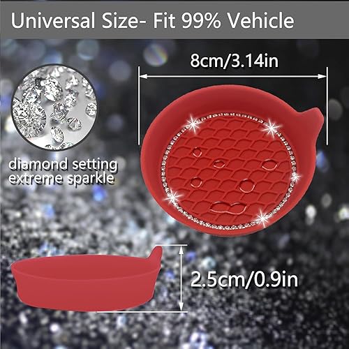 Miniatura 65 de 4 posavasos para auto, accesorios universales para el interior del auto para mujer, silicona antideslizante de 2.75 pulgadas, a prueba de golpes, a
