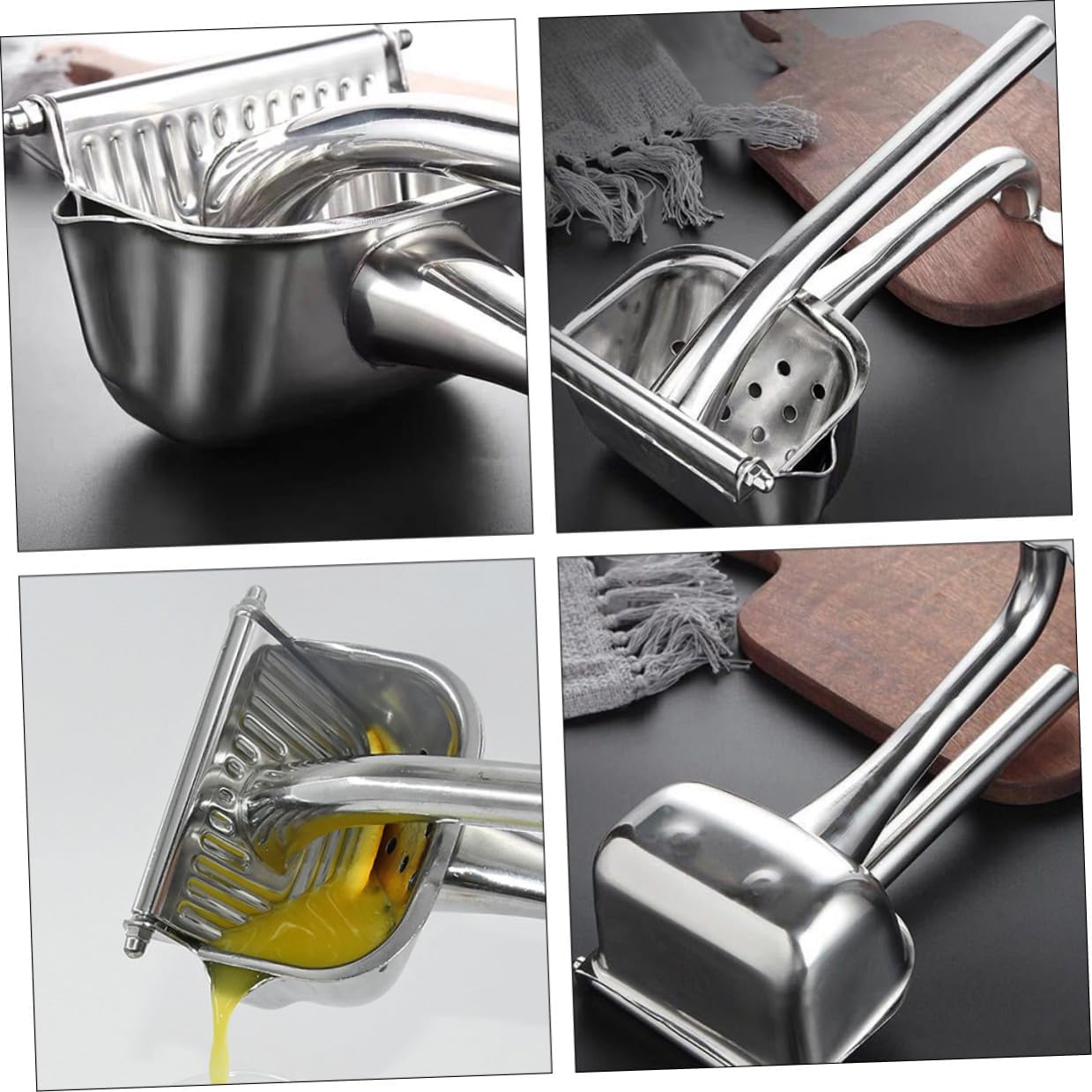 Stainless Steel Manual Handheld Fruit Juicer Citrus Squeezer for Lemon Orange Grapefruit with Portable Handle Easy Grip Extractor