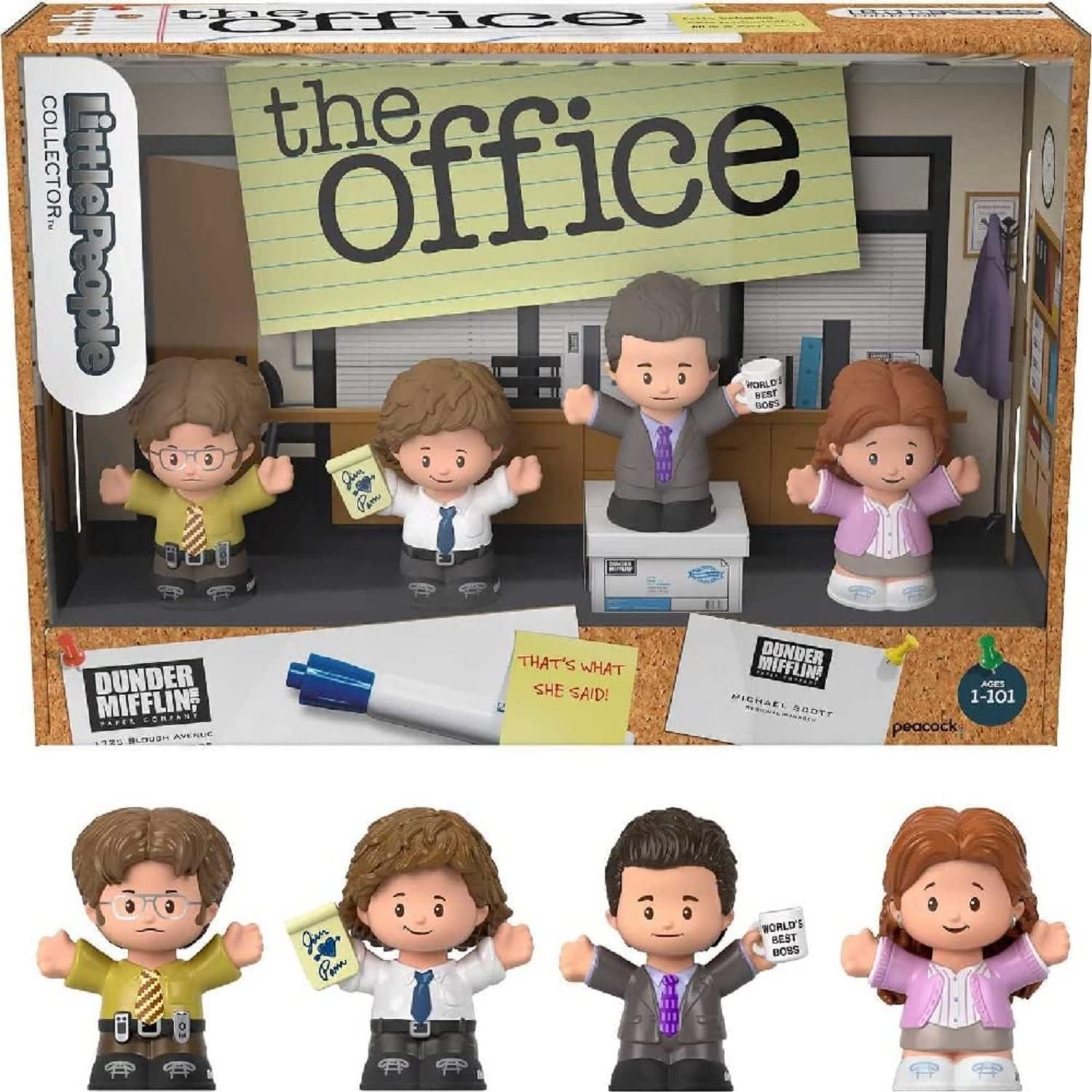 The Office US TV Show Special Edition Set for Adults & Fans, 4 Figures in Display Package