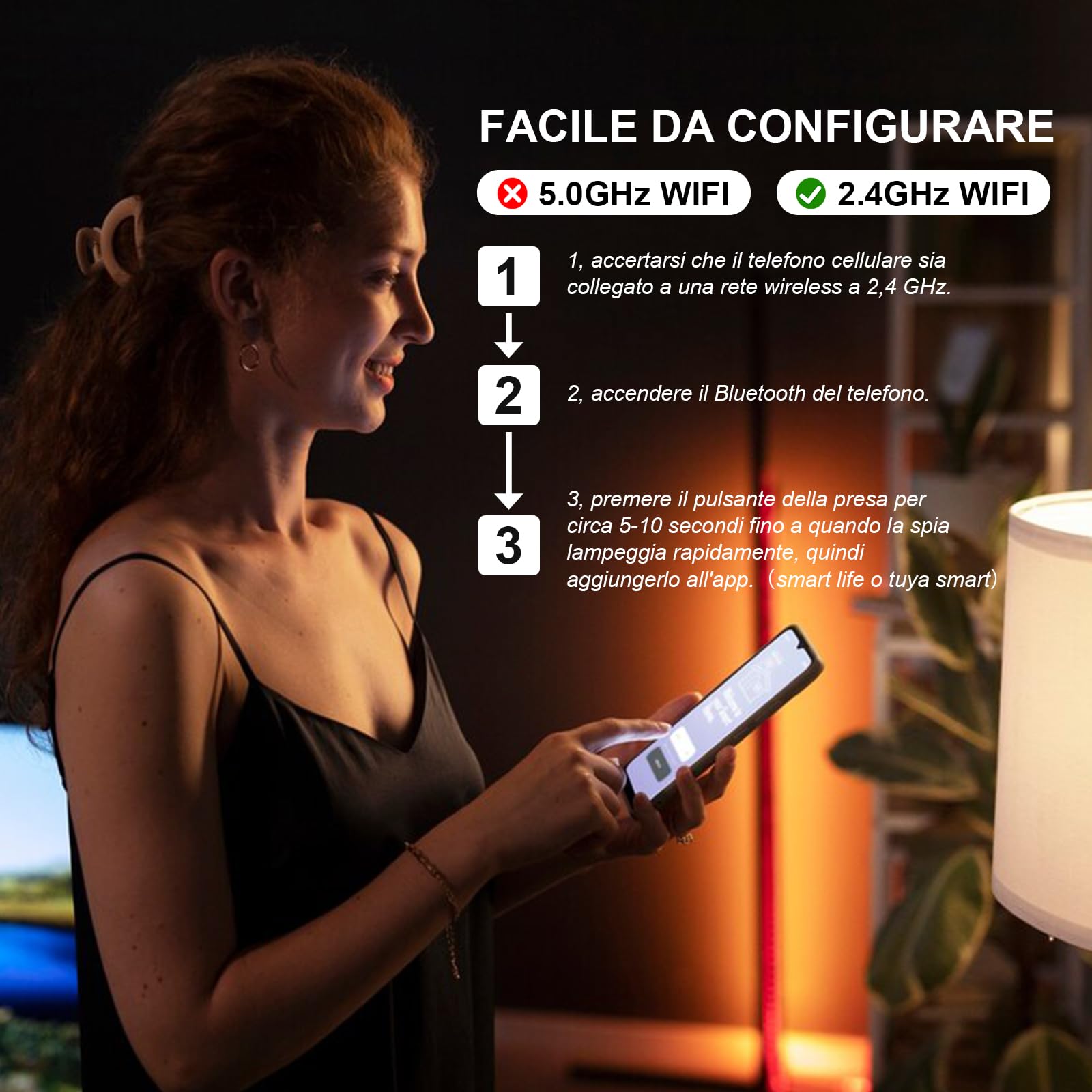 GHome Smart Presa Smart,Presa Wi-Fi Controllo Vocale con Alexa/Google Home,Monitoraggio Energetico,Mini Timer Presa Elettrica,Controllo Remoto Tramite APP,2500W 10 A,2PCS