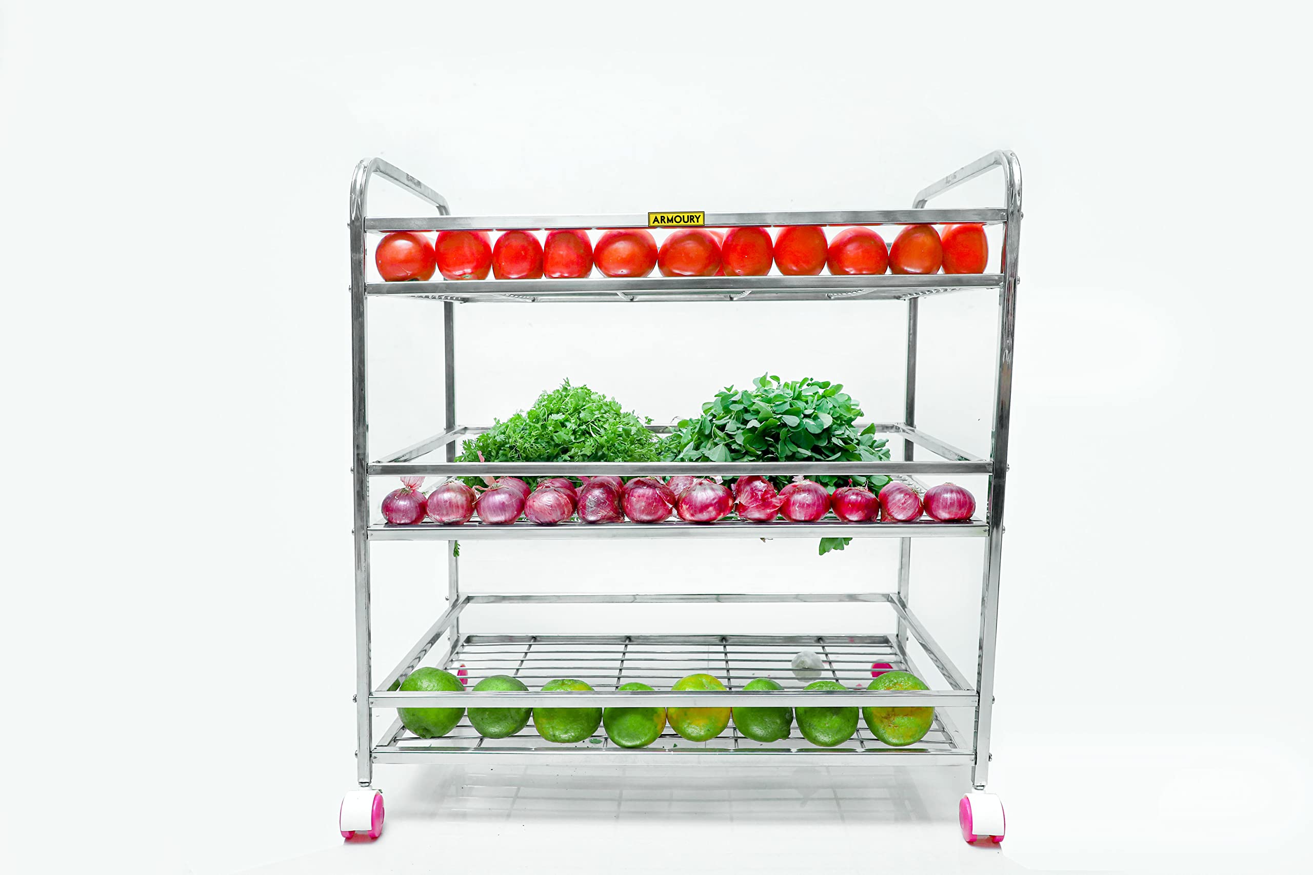 Buy ARMOURY Stainless Steel Perforated Folding 3Tier Fruits