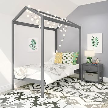 Max & Lily Twin House Bed, Grey