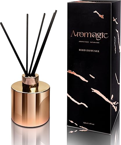 Juego de difusor de varillas de 4 onzas, difusor perfumado Cherry & Barry con 5 varillas de varillas para baño, hogar, oficina, decoración de