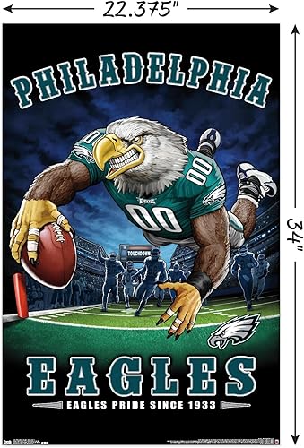 Miniatura 3 de Trends International NFL Philadelphia Eagles - Póster de pared de End Zone 17, 22.375 x 34 pulgadas, versión sin marco