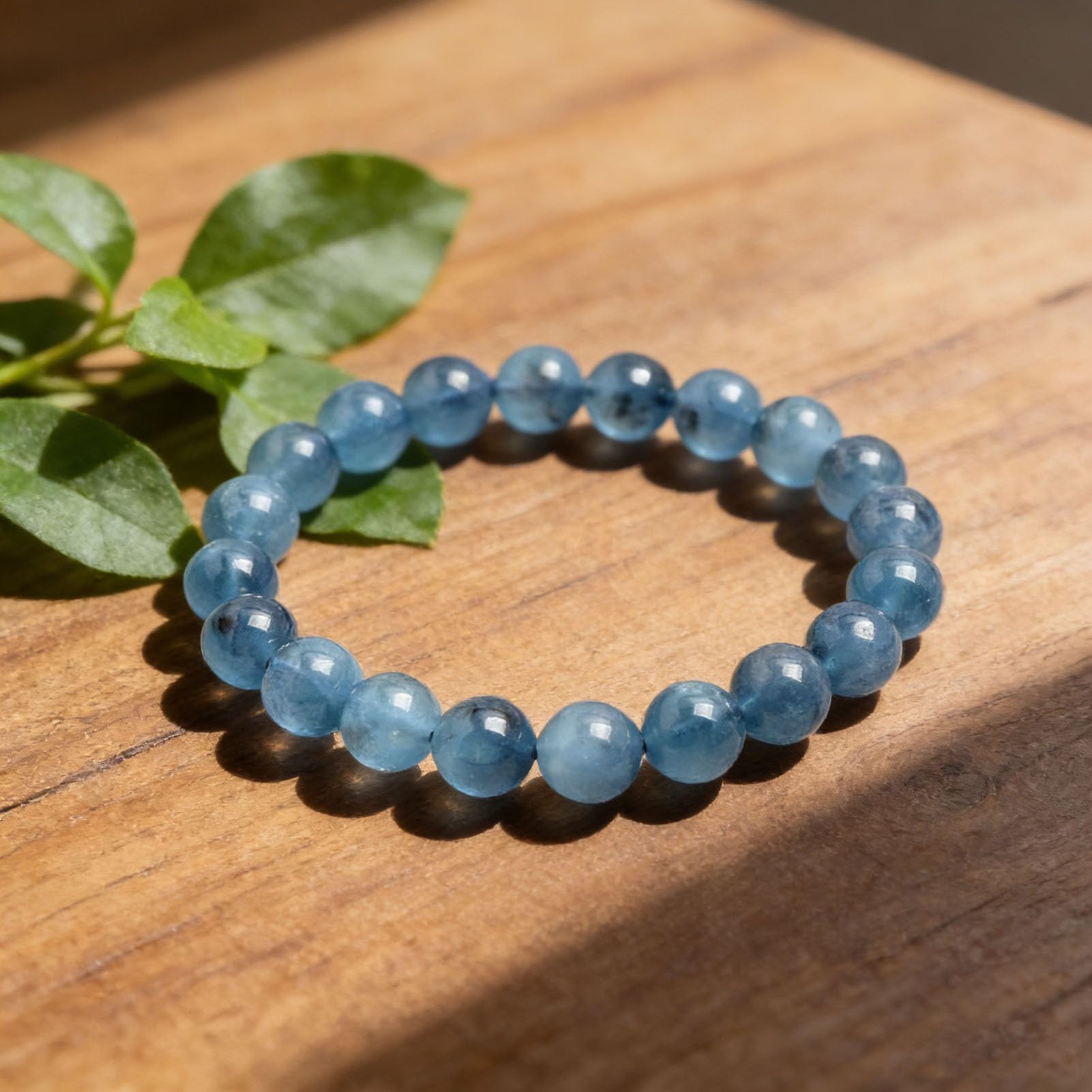 Verstellbare Perlen, handgefertigte Edelsteine, natürliche Edelsteine, Kristalle, Armbänder, Heilkristall-Armband, natürliches Aquamarinblau, echtes Edelstein-Stretch-Armband,3a,7.5MM