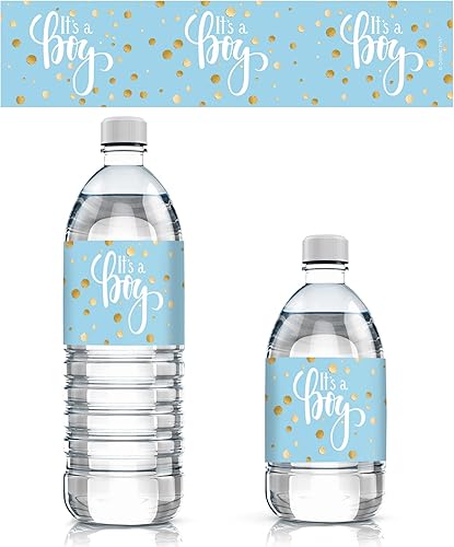 Etiquetas para botellas de agua con texto en inglés "It's a Boy" (24 calcomanías)