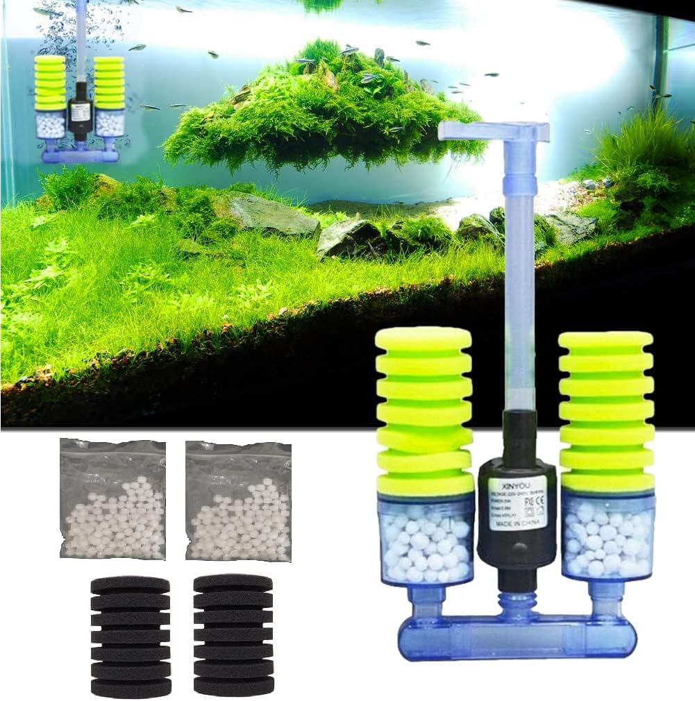 Despacito Filter Sponge for Aquarium Fish Tank, Double Sponge Filters for Aquarium