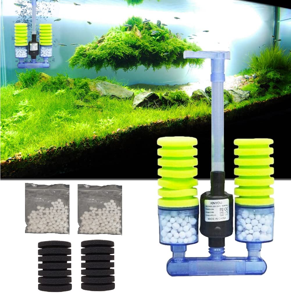 Despacito Filter Sponge for Aquarium Fish Tank, Double Sponge Filters for Aquarium