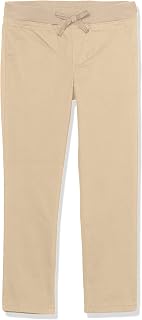 French Toast Girls Pull-On School Uniform Pants - Stretchy Cotton Blend, Slim Straight Leg, Easy Waistband