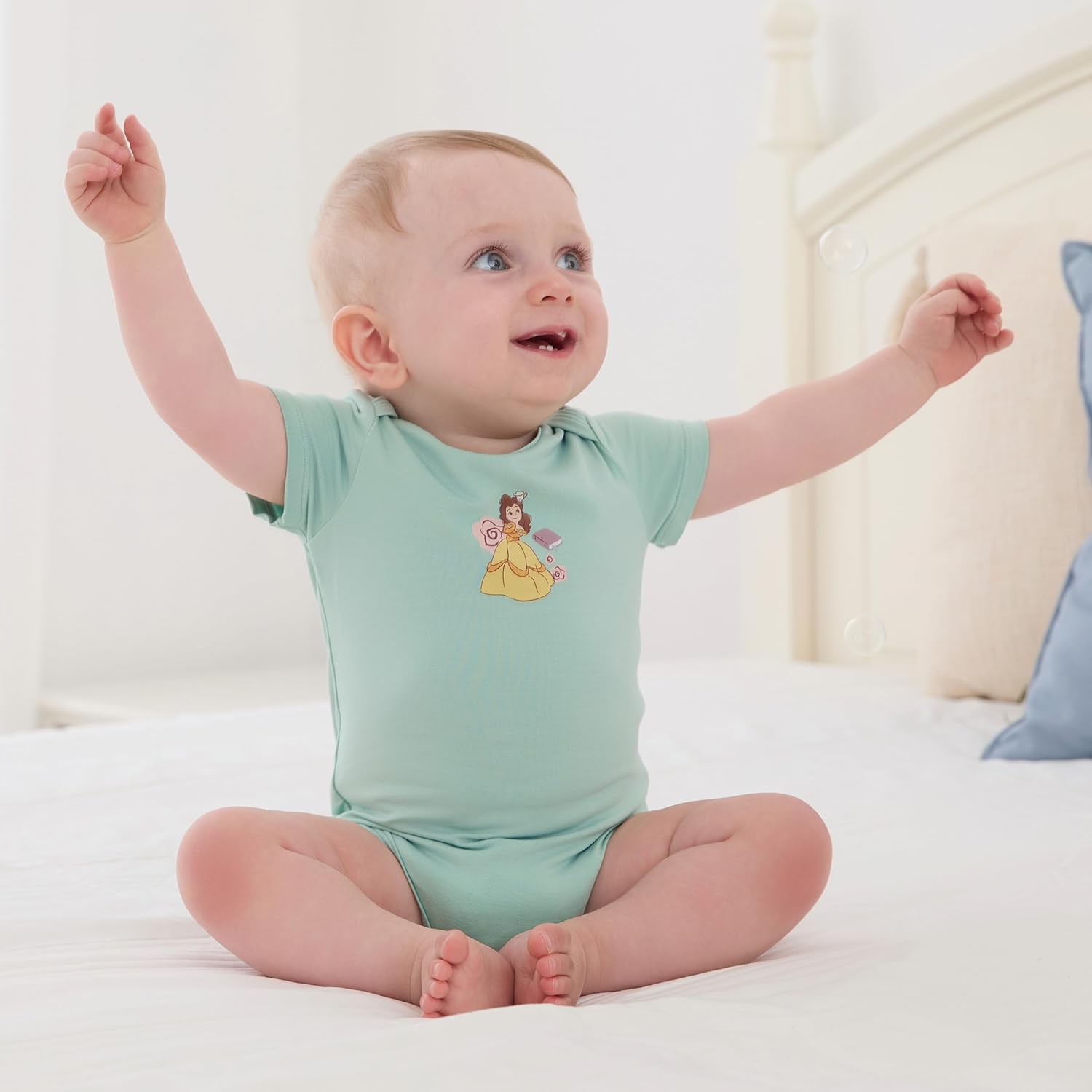 Disney Stitch Princess Marvel 3 Packs Baby Viscose Made from Bamboo Button Dwon Bodysuit for Newborn Infant - Image 3