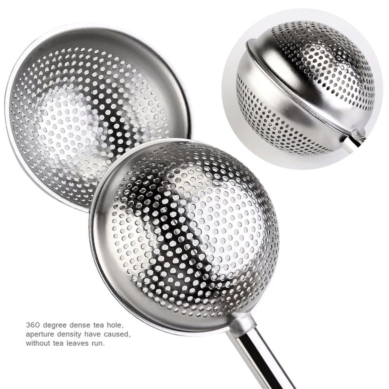 Colino da tè in acciaio inox, 1 pezzo, infusore per tè sfuso, con blocco cucchiaino, infusore a sfera, set da tè