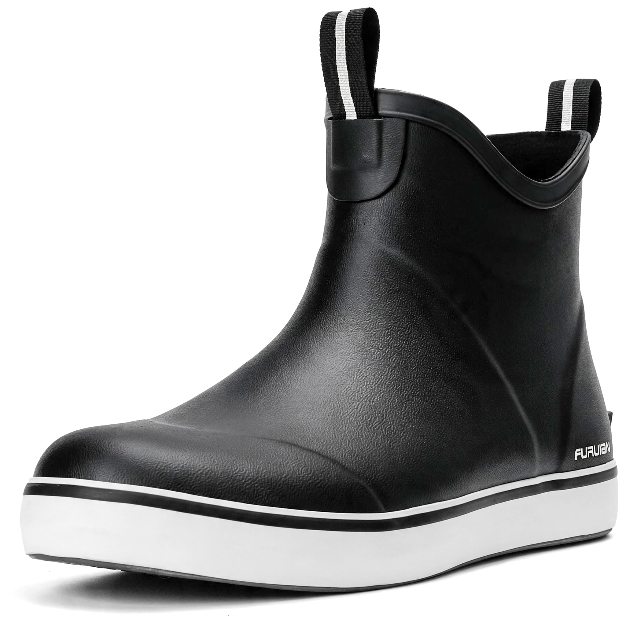 Men's Deck Boots Waterproof Ankle Rain Boots Outdoor Rubber Boots