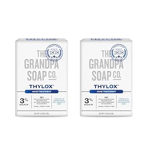 The Grandpa Soap Co Thylox Acne Treatment Bar Soap - With 3 Natural Sulfur - Prevents and Eliminates