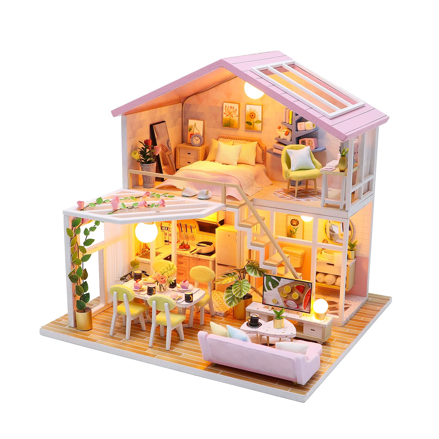 DIY Miniaturhaus Bausatz für Erwachsene – Book Nook Kit 3D-Holzpuzzle Bücherecke-Bausatz Booknook Kleine gemütliche Haus-Bücherregal-Dekoration Geburtstags