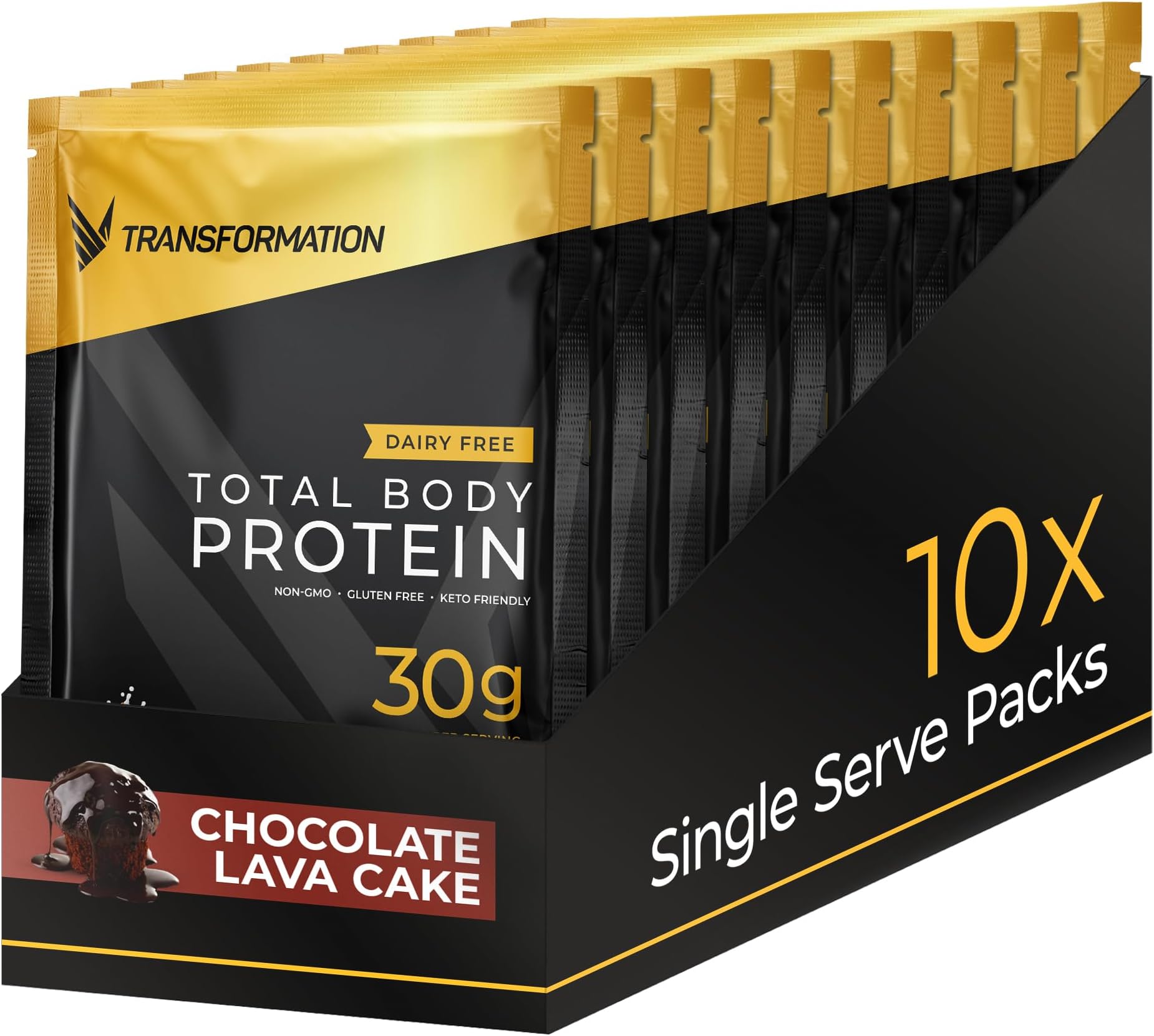 Transformation Protein Super Blend | Egg White, Collagen Peptides, and Plant Protein | 15 Billion CFU Probiotics | Digestive Enzymes | MCT Oil | Low Carb Shake for Men & Women | Chocolate, 10 Pack