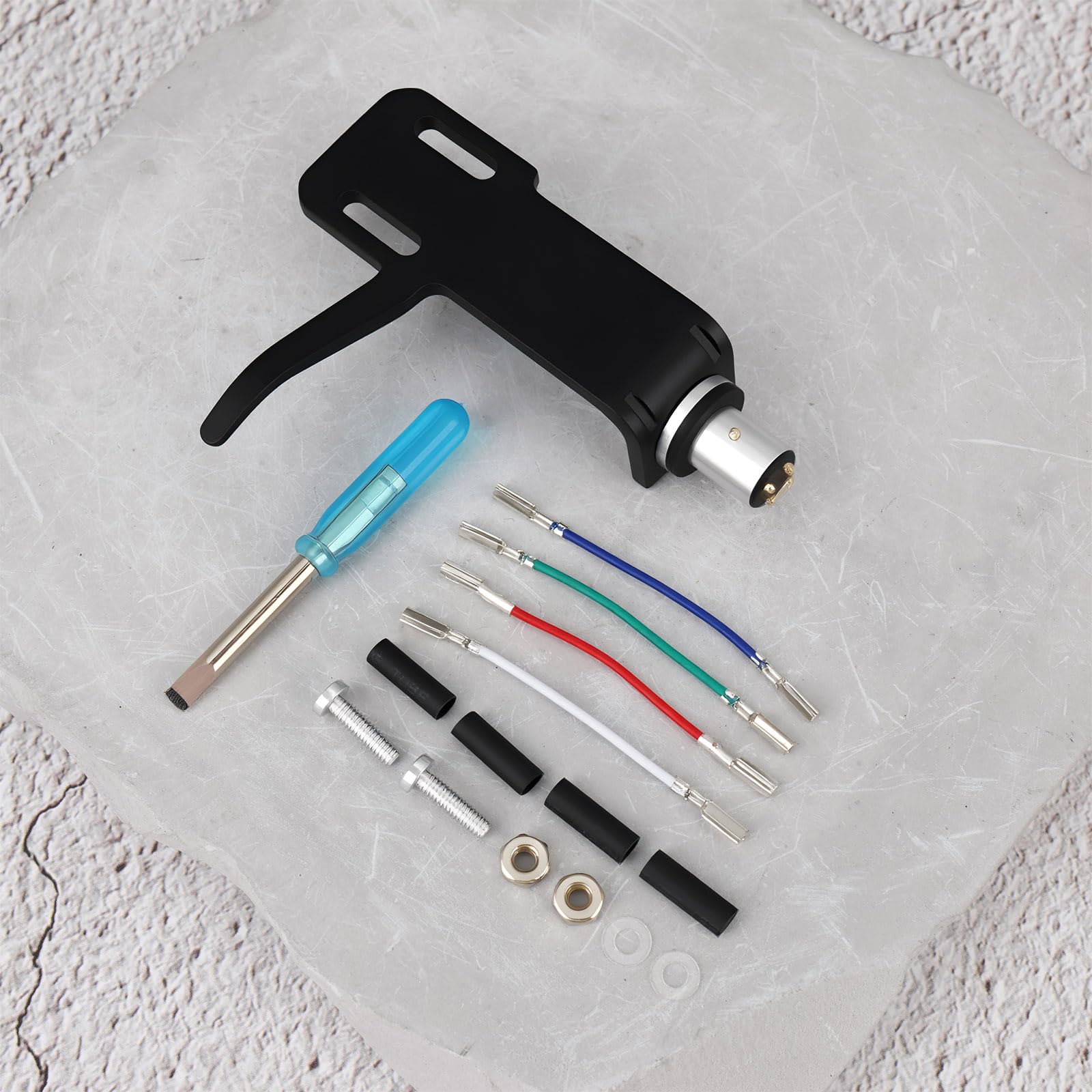 EMSea Support de Tête de Platine Vinyle 8 Mm Ensemble de Stylets Adapté à Divers Phono LP Noir