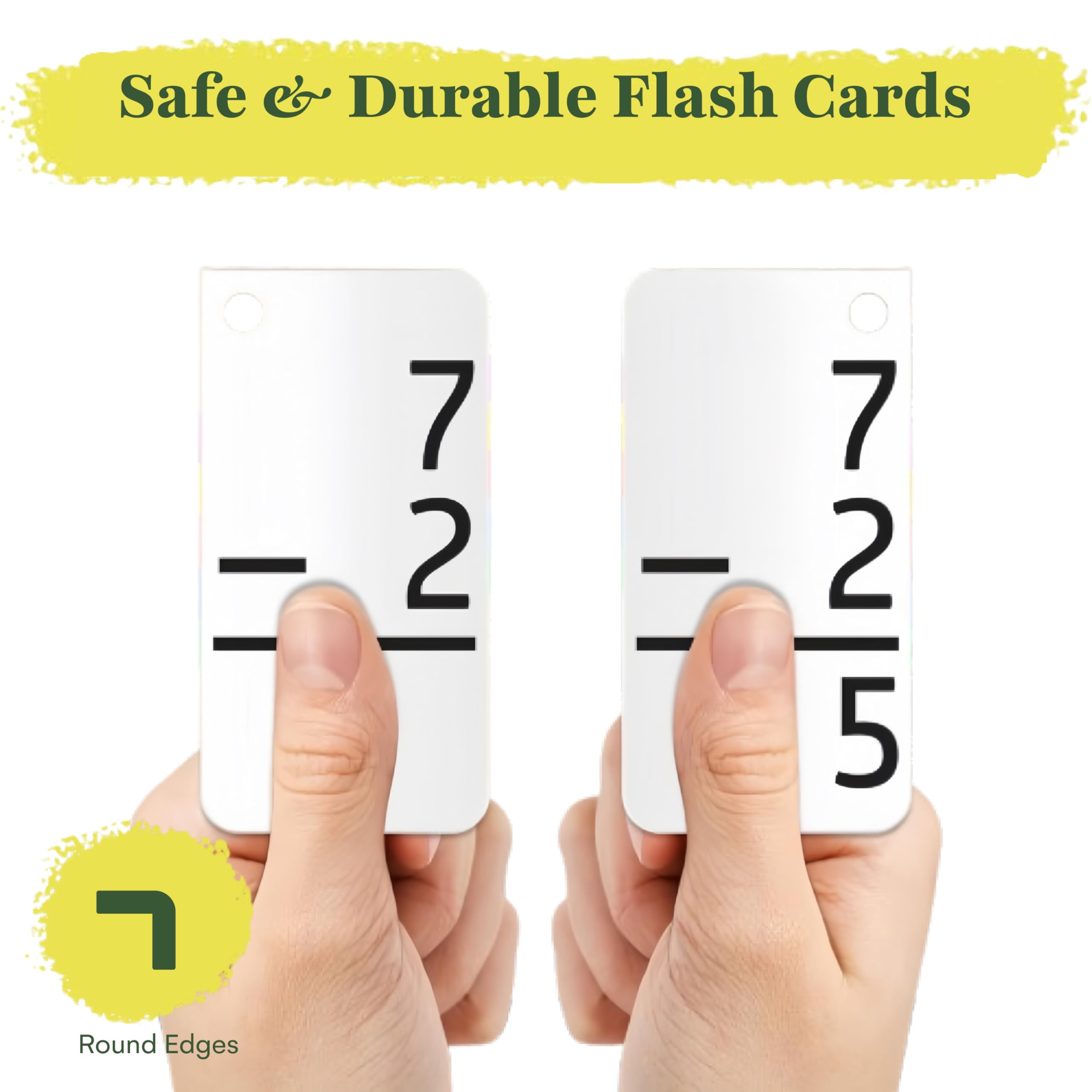 Tarjetas de sustracción con 2 anillos de metal – 169 tarjetas de autocomprobación – para edades de 6 años en adelante 6
