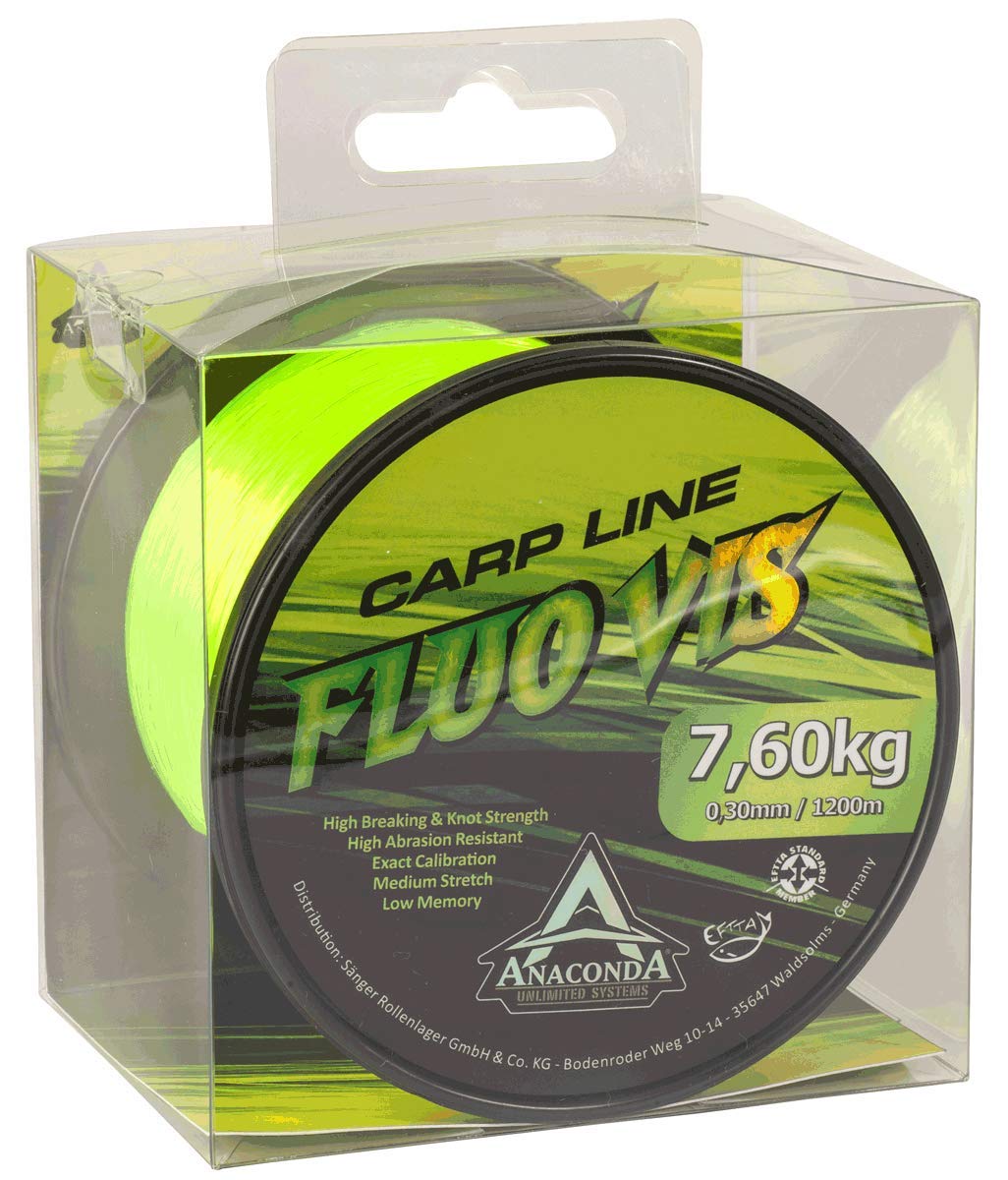 Anaconda Unisex – Erwachsene Fluovis Green Carp Line 1.200m/ 0,36mm