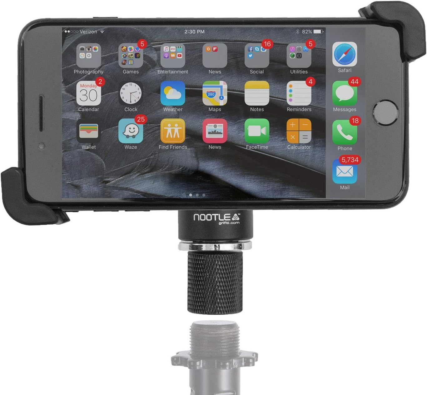 GRIFITI NOOTLE Music MIC Stand RETROFIT Universal Phone Adaptor 5/8” 27 Female to 1/4” 20 Male Mini Ball Head Phone Mount for iPhones, Samsung, Smartphones