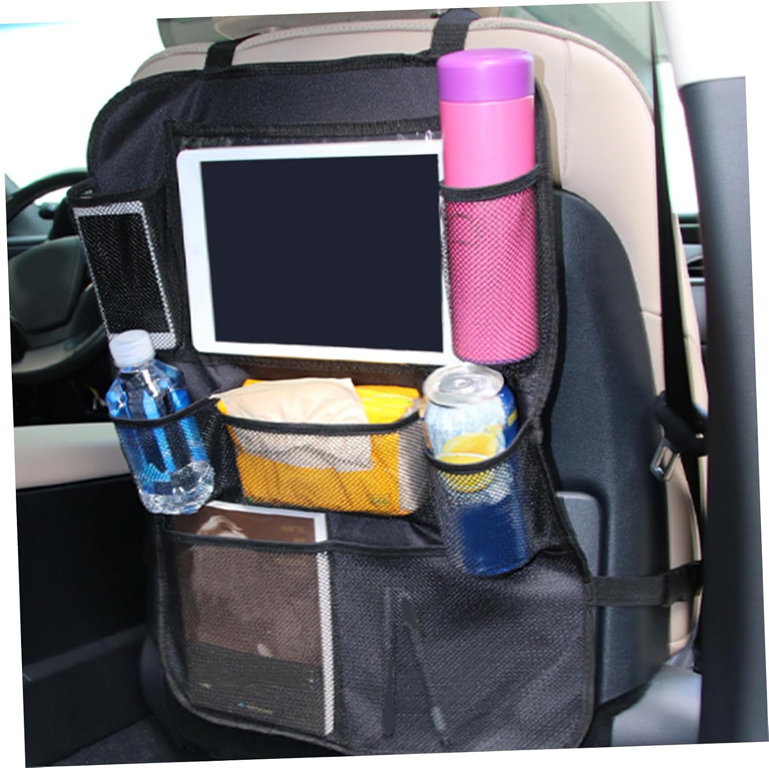Car Seat Back Storage Organizer Bag Multi-pocket Hanging Net for Boys and Girls Easy Install Car Accessories for Travel Space-saving Zipper and Mesh Pockets