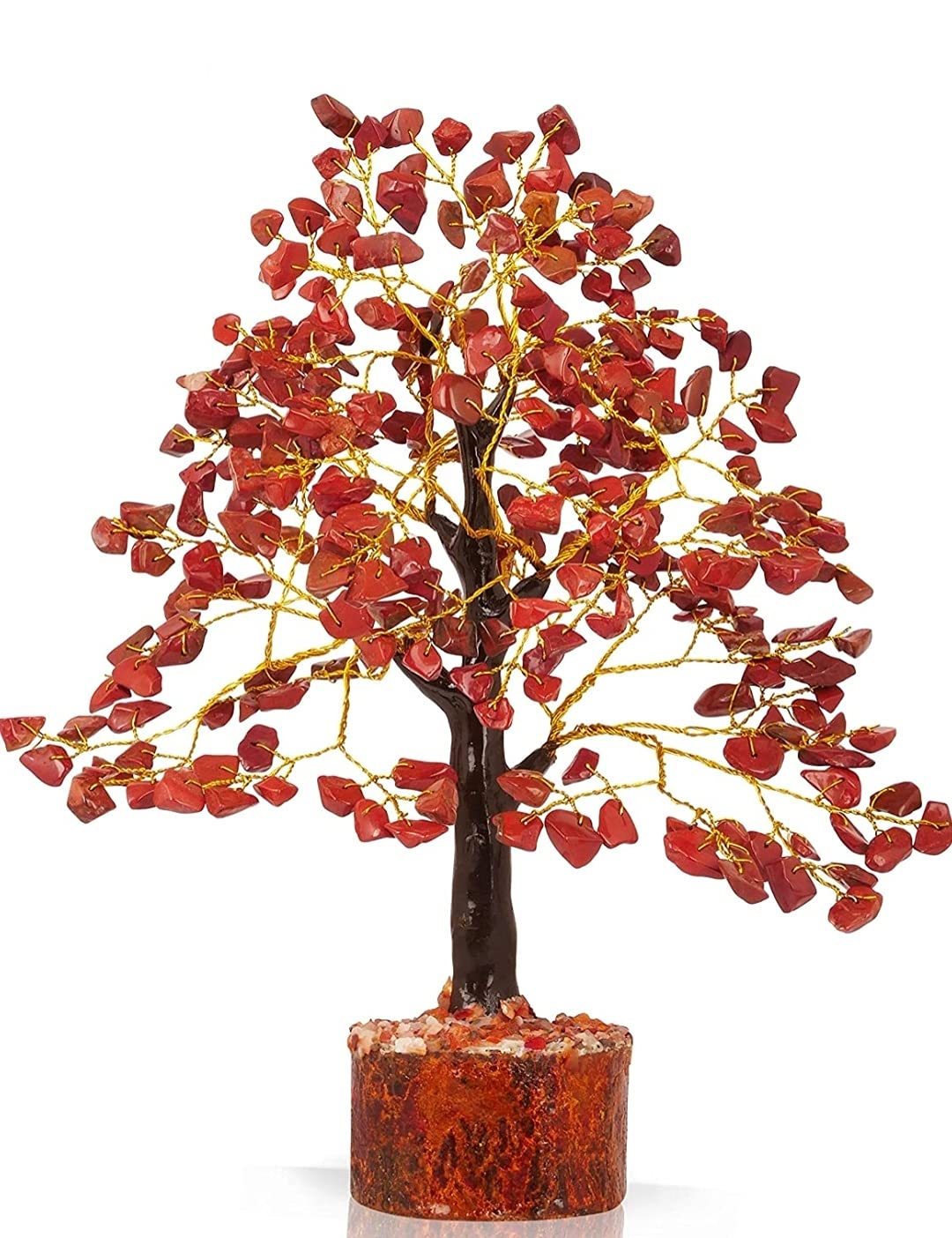 DHYANARSH Red Jasper Agate Stone Chips Tree ( 400 Chips) for Home Decoration and Healing
