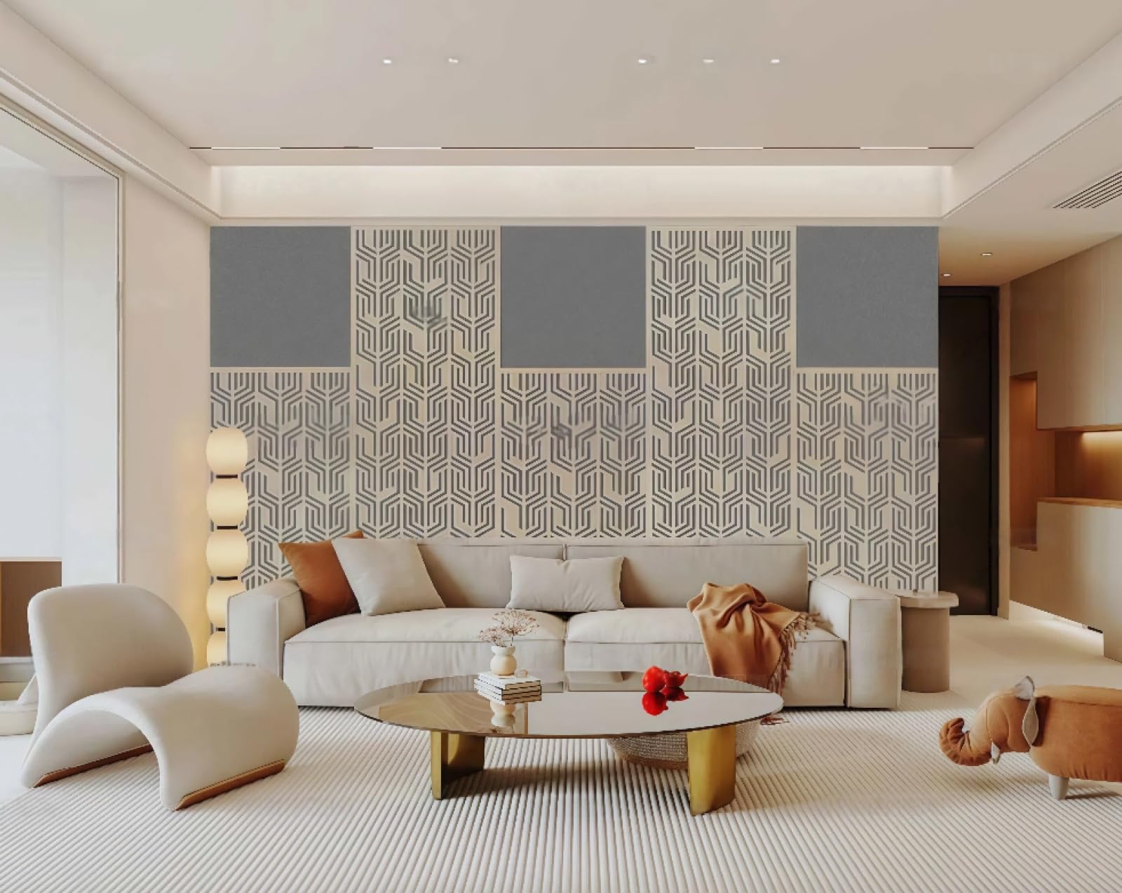 Papier peint ciment gris or diamant fresque murale 3D