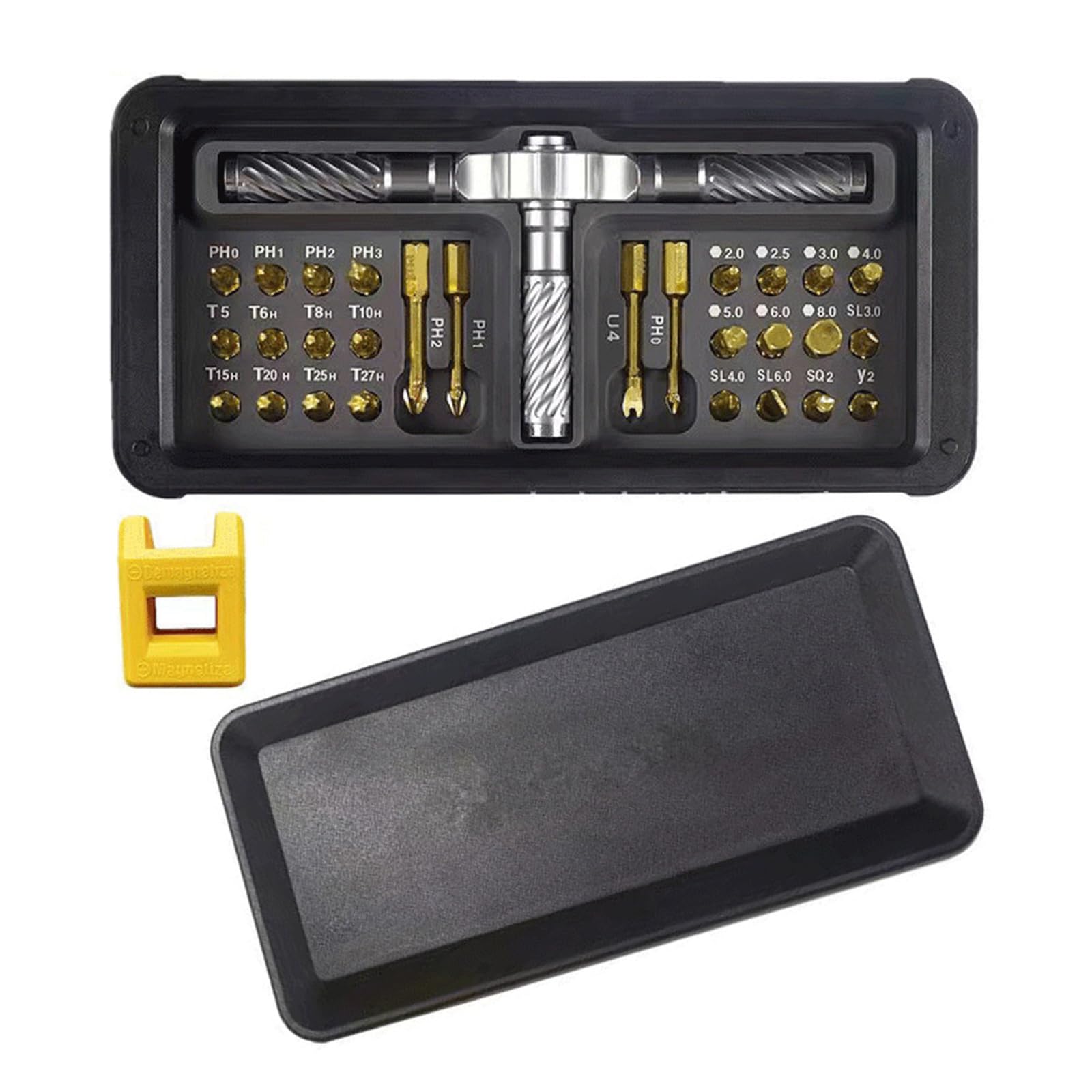 Ensemble de tournevis à cliquet multifonction 30 en 1 - Plusieurs embouts magnétiques - Outils de réparation pour PC et téléphone