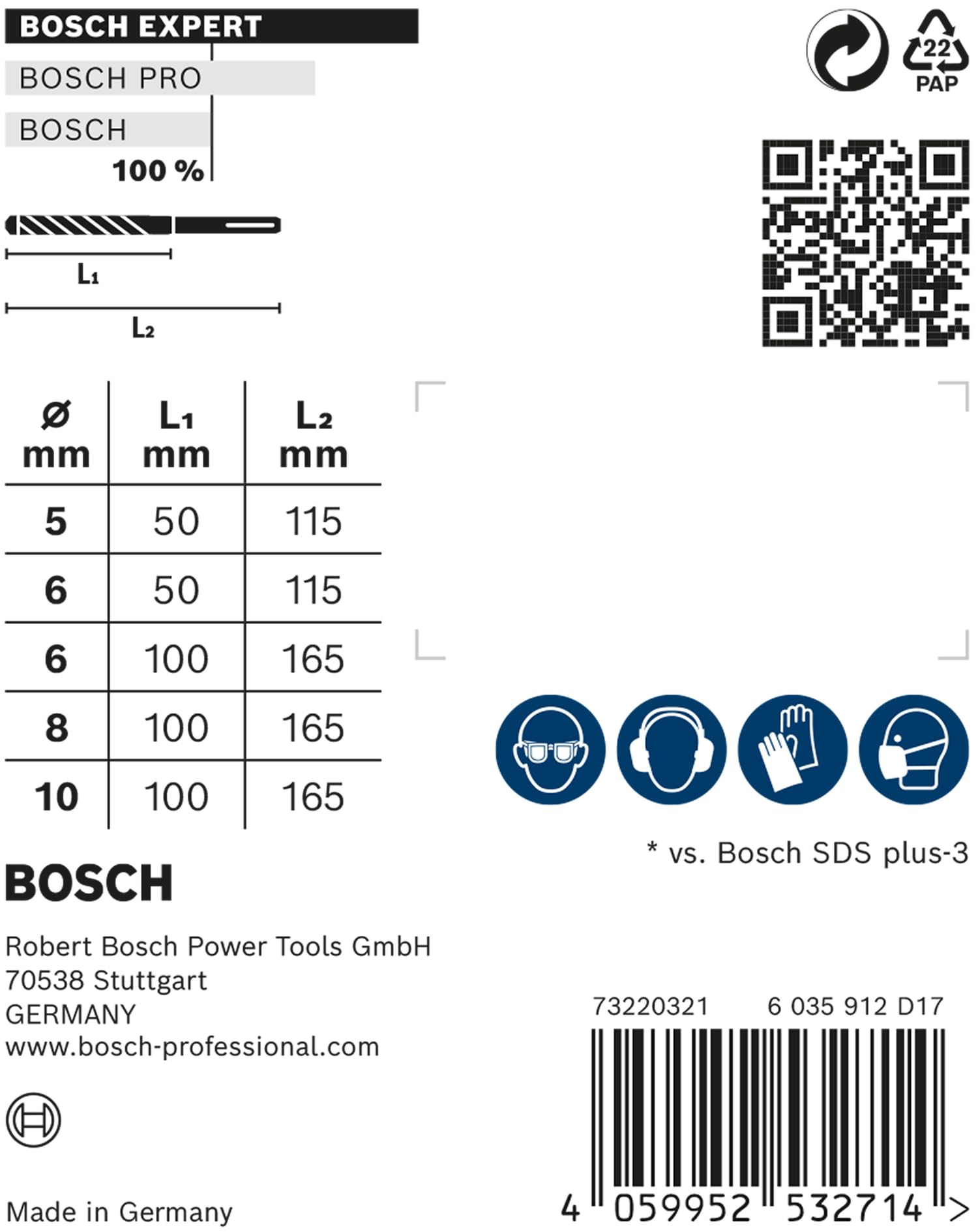Bosch Accessories 5x Set di Punte per Martelli Expert SDS plus-7X per Calcestruzzo Armato, Ø 5-10 mm, Accessorio Martello Perforatore