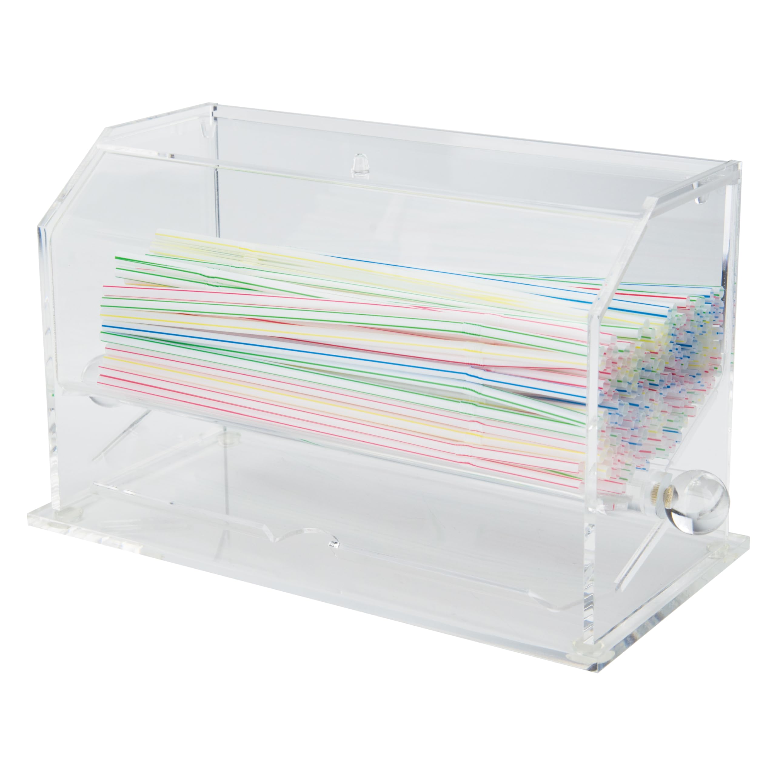 Acrylic Straw Dispenser, Medium, 12.38 x 5.5 x 7.13 inches, Clear