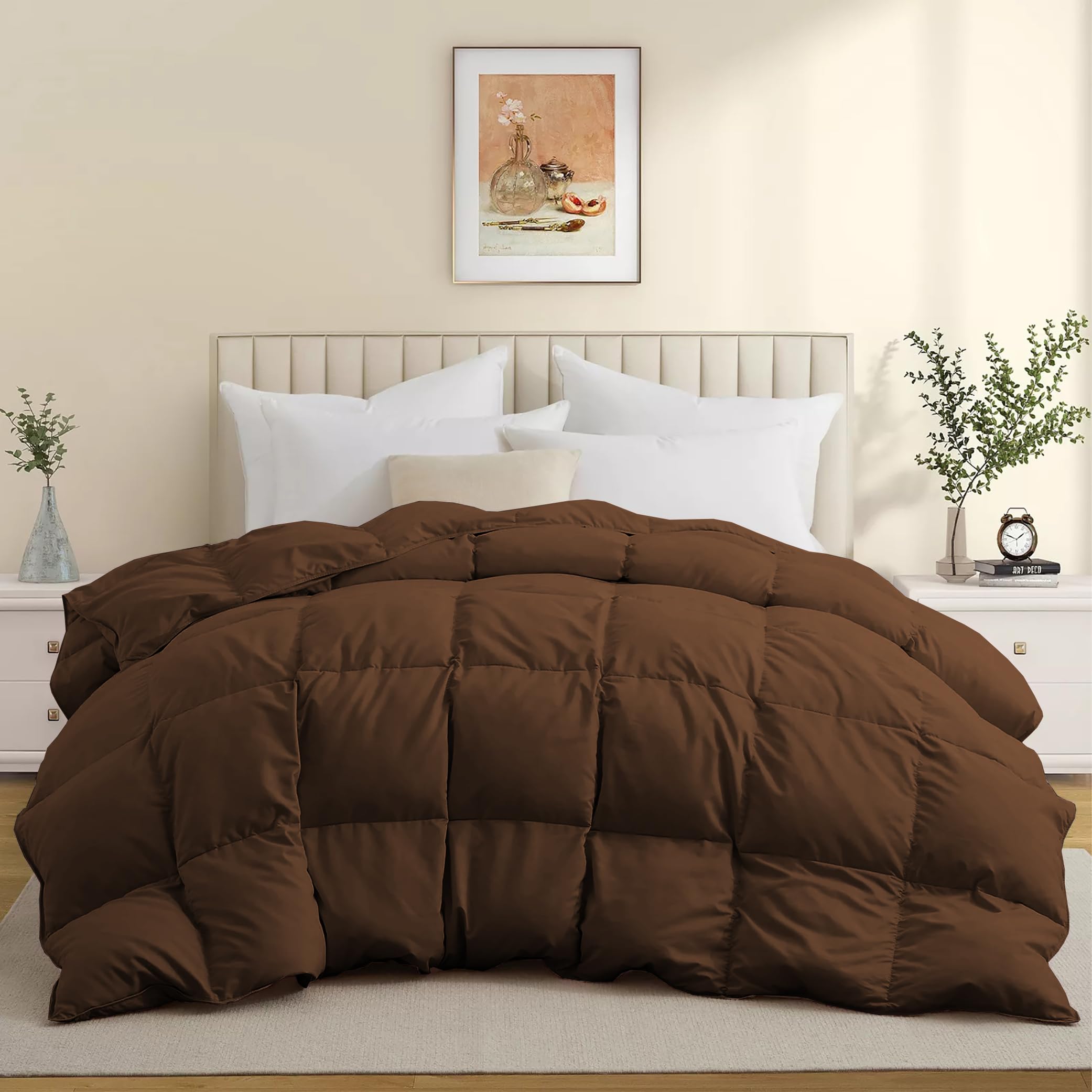 600 GSM Heavy Winter Comforter Double Bed Size (90"X100") - 600 GSM Microfiber Super Soft Fluffy for Winter Comforter/Rajai/Duvet/Blanket Double Bed - Chocolate Brown Color-image-43