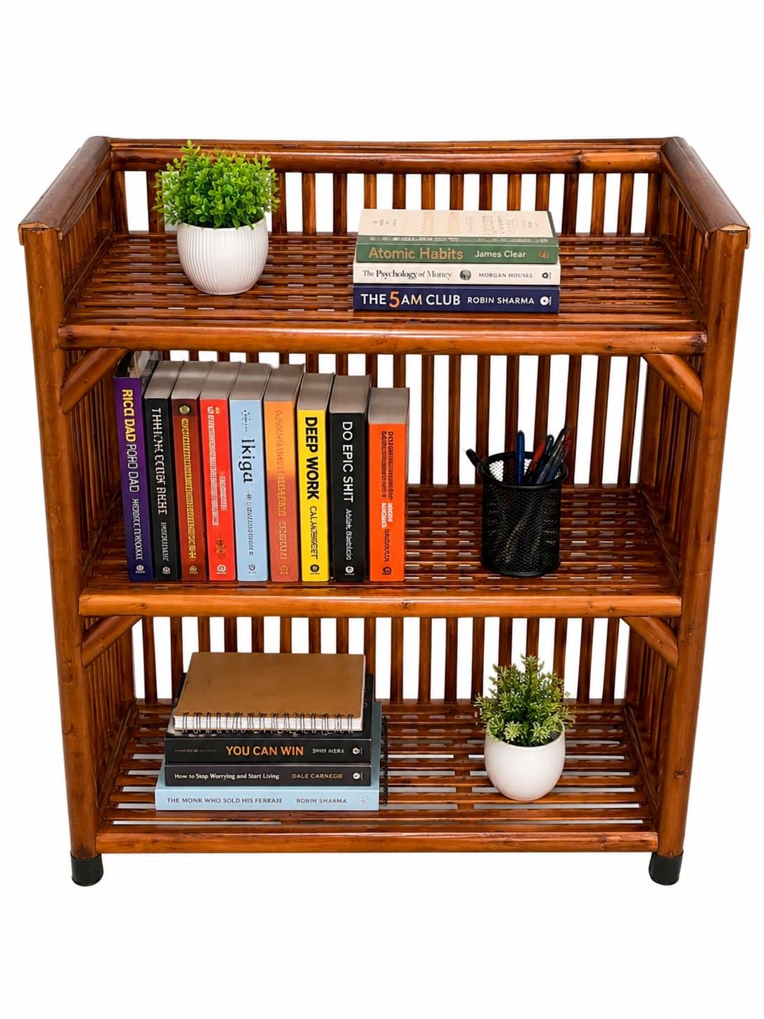 Wooden Shelf Bamboo 3-Tier Kitchen Organizer Shoes &Slippers Rack Books Shelves Planter Stand (3 Shelf)-picture-33
