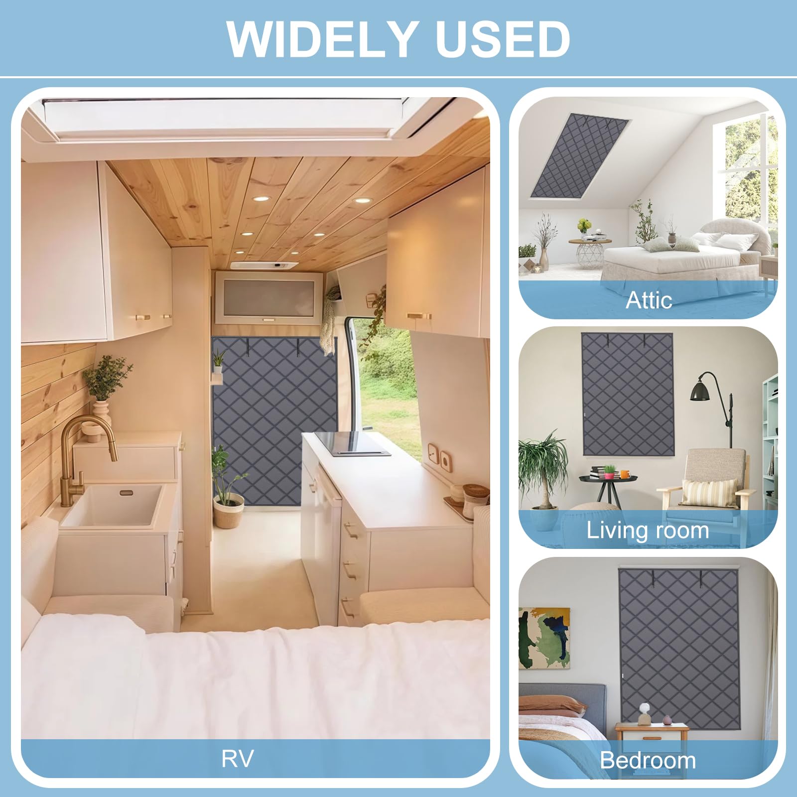 EFUTURETIME Kit de Aislante Termico Ventanas Protege Del Frio y Calor 160 X 100cm, Cortinas Térmicas y Cortavientos para Invierno, Aislamiento Térmico para Ventanas de Buhardillas y Caravanas