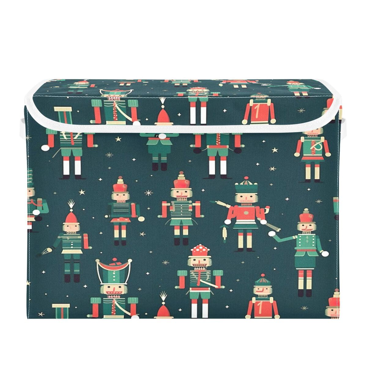 Christmas Elements - Contenedores de Almacenaje Plegables con Tapas, Cajas de Almacenaje de Tela Plegables, Cestas Almacenaje para Armario para Decoraciones de Navidad