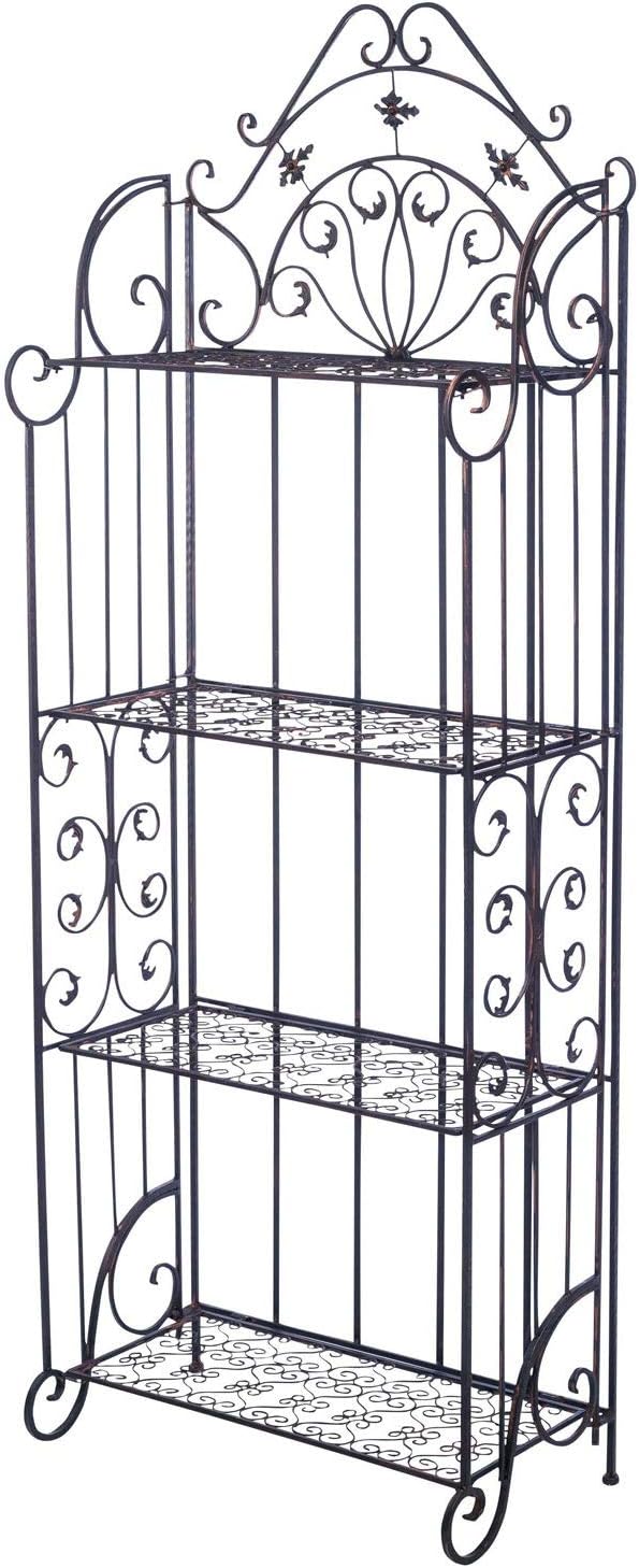 aubaho Nostagie Regal 170cm Eisenregal Blumenregal Gartenregal antik