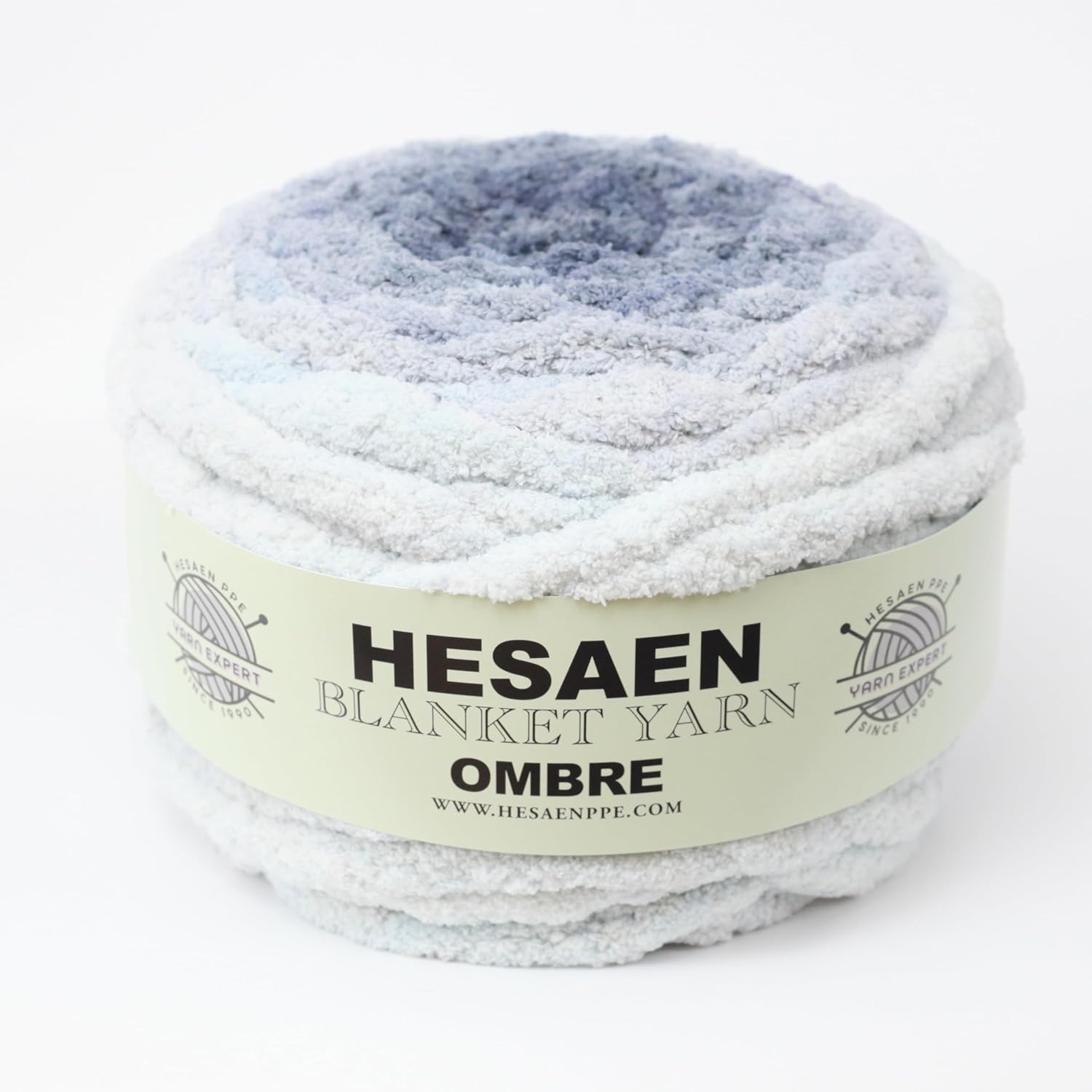 Ombre Blanket Yarn, Chunky Super Thick, 21.2oz/65yds, Jumbo 7, Cozy and Soft, Used for Hand Knitted Blanket, Home Decor (Concrete)