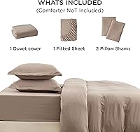 Vista 195 de Bedsure - Juego de ropa de cama de 2 piezas con 1 funda de edredón y 1 funda de almohada, extrasuave, prelavado, con cremallera, sin edredón