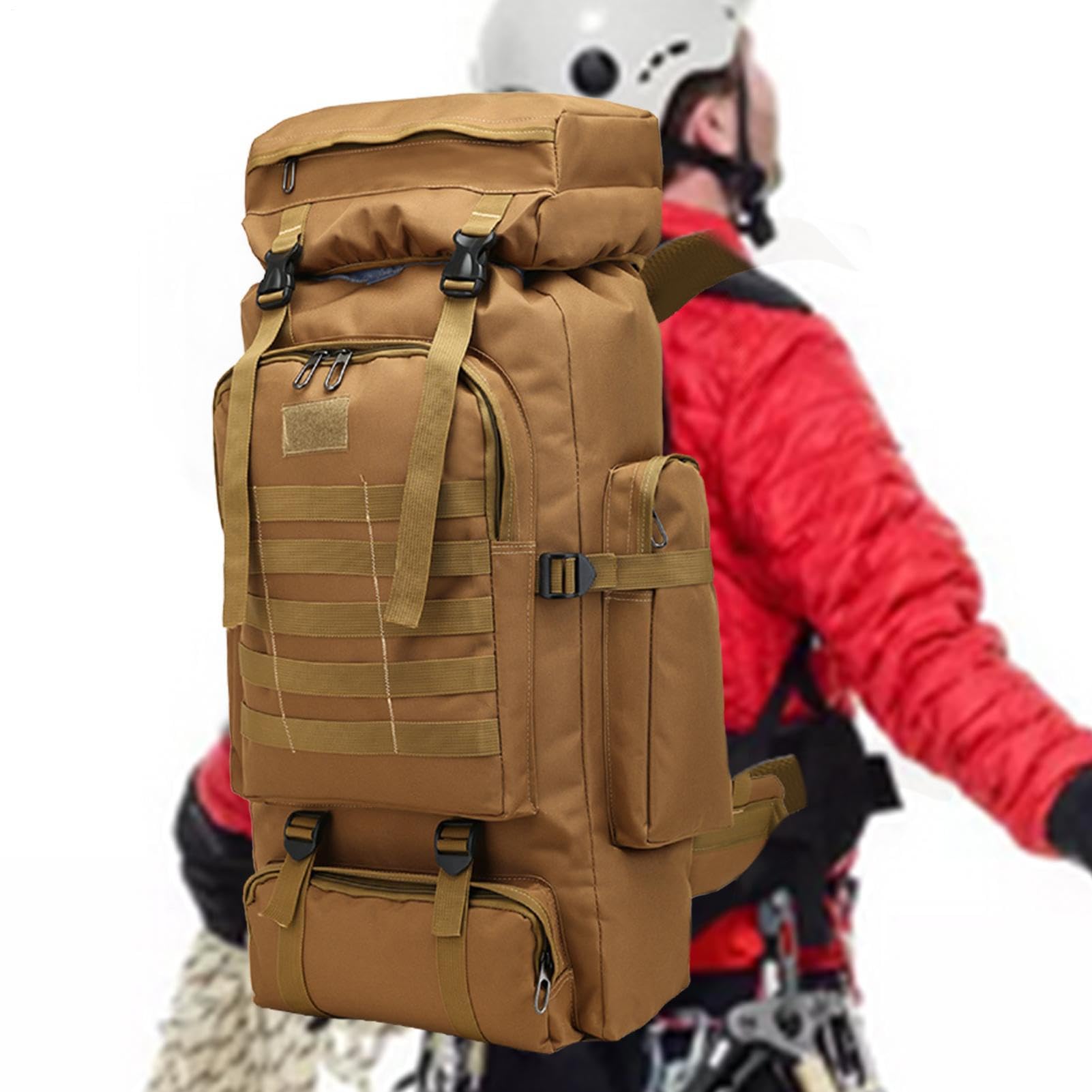 Zaino da 80 l, con attrezzi multiscomparti, da viaggio, resistente