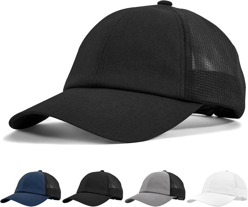Sukeen Linen Mesh Baseball Cap Breathable Unstructured Sports Hat for Men Women Lightweight Soft Cooling Running Hat