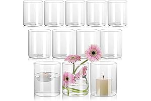 Cylindrical Glass Vases for Centerpiece Decor