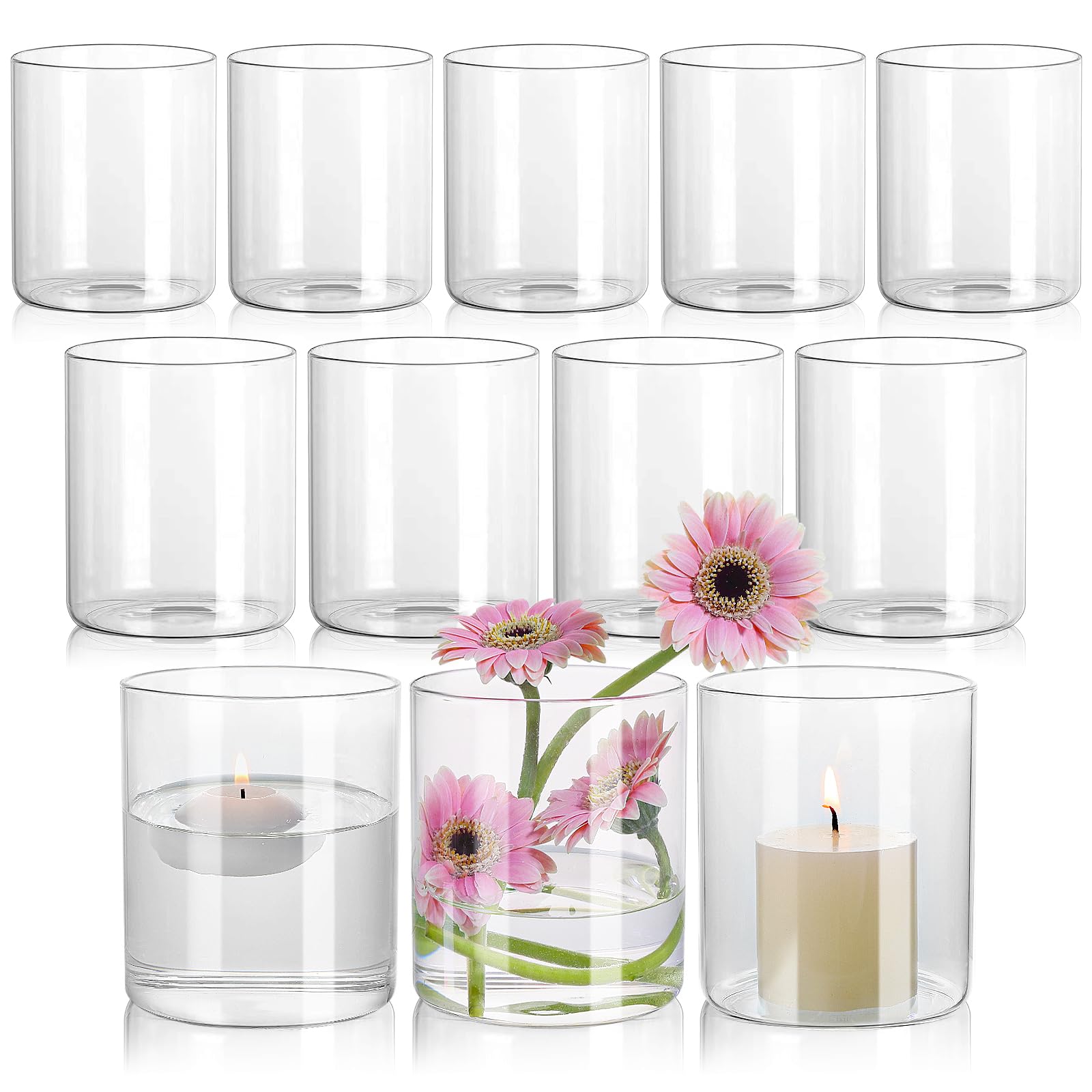 SUPMIND 12-Pack Glass Cylinder Vase