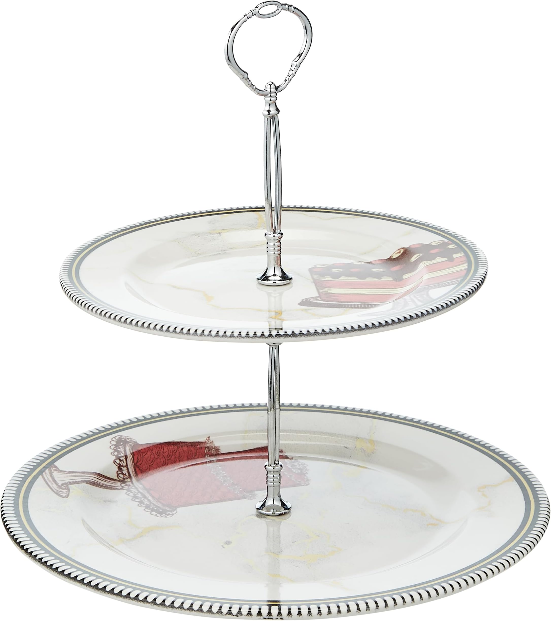 EDESSA Blooming 2 Tier Cake Stand 20+27cm - Elegant Display Stand for Stunning Cake Presentations
