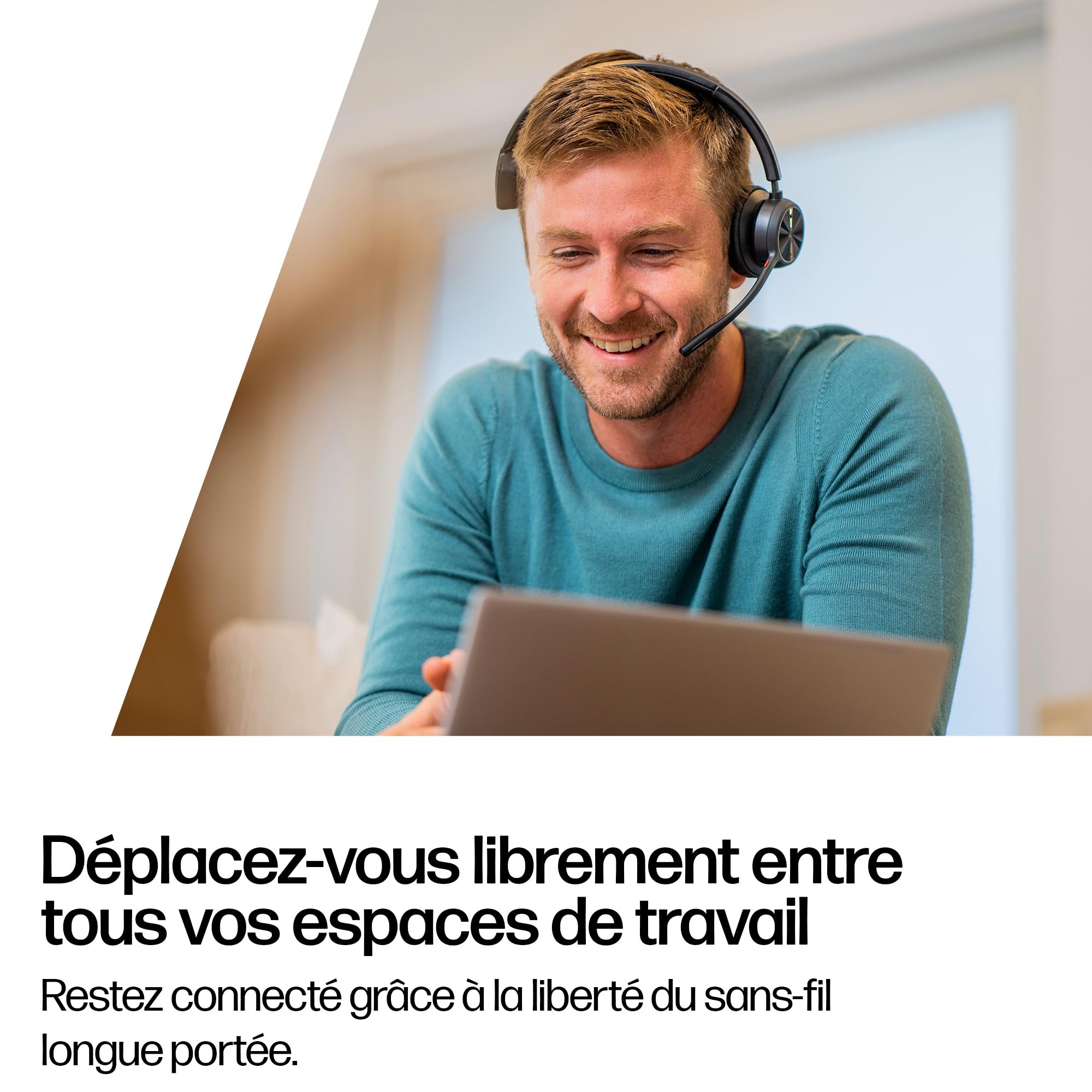 Micro-casque sans fil Poly Voyager 4310 UC et socle de chargement - Micro-casque Bluetooth monaural avec perche de microphone antibruit - Connexion à un PC/Mac/Téléphone portable - Teams (certifié)