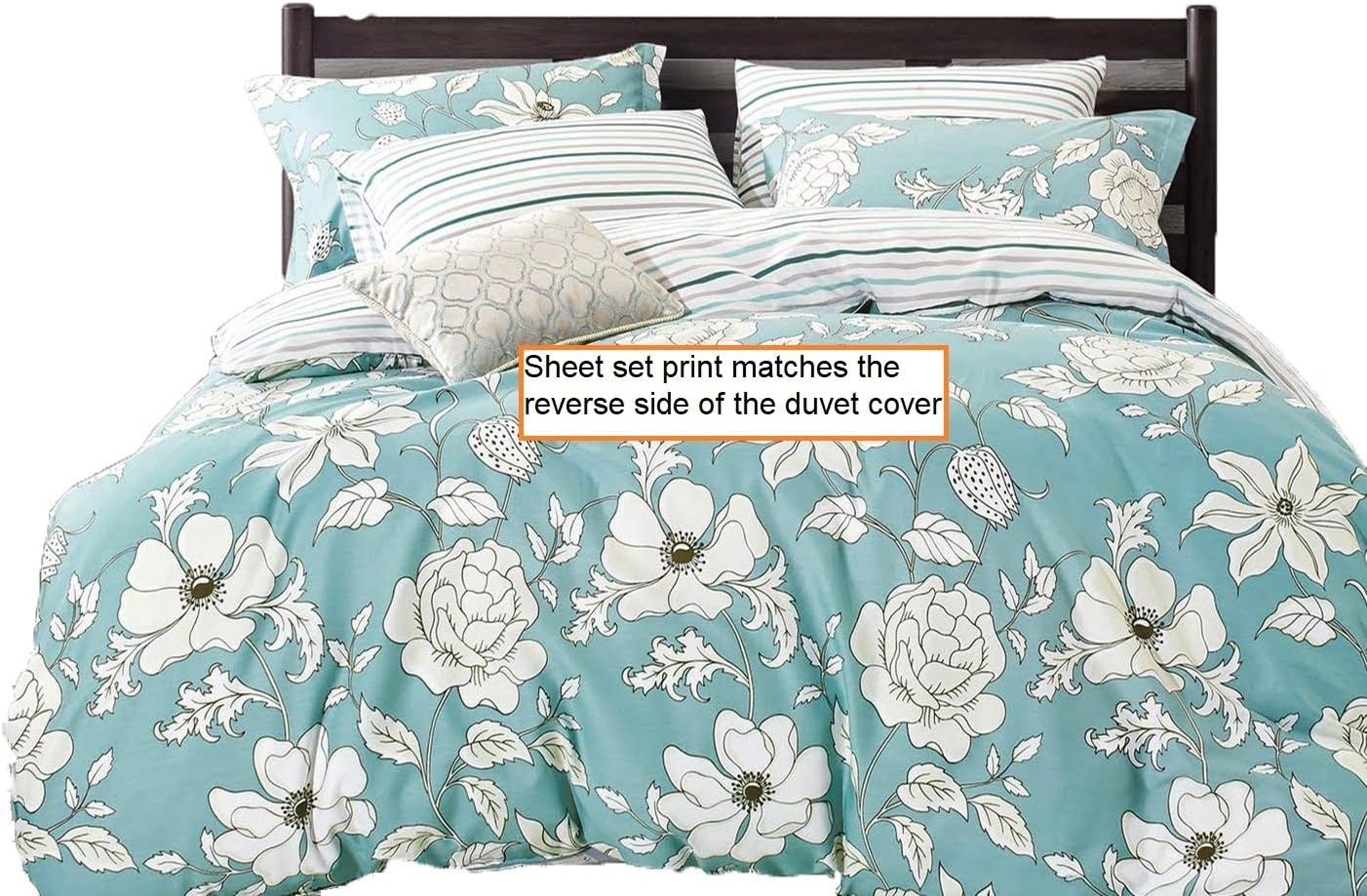 Swanson Beddings 100% Cotton Stripe Pattern Sheet Set: Fitted Sheet, Flat Sheet and Two Matching Pillowcases (Queen)